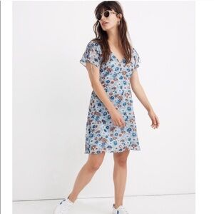 Madewell Mini Dress Wildflower Garden Open Back Sz 0 L8536